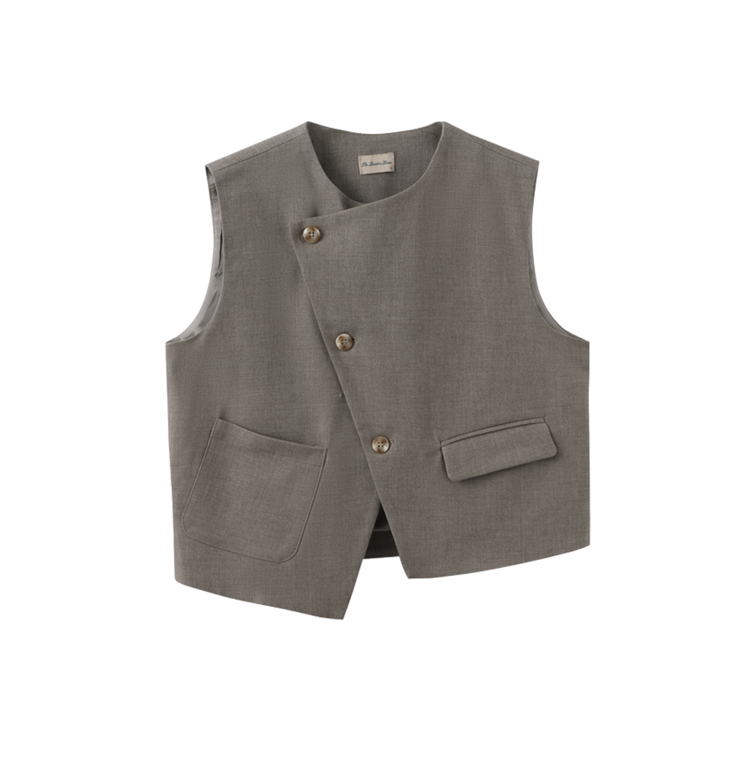 Asymmetrical Buttoned Vest