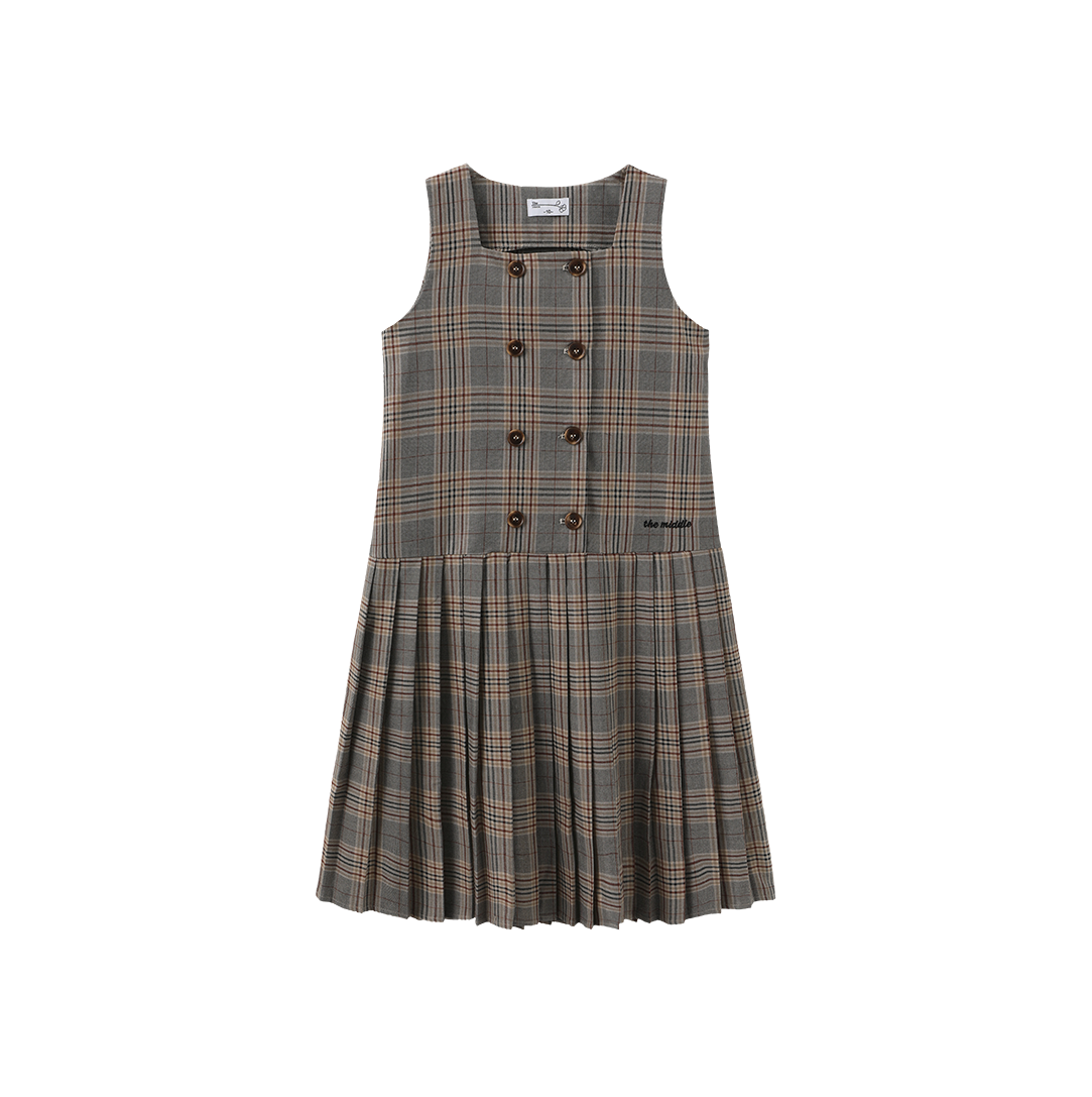 Plaid Bottom Pleat Jumper
