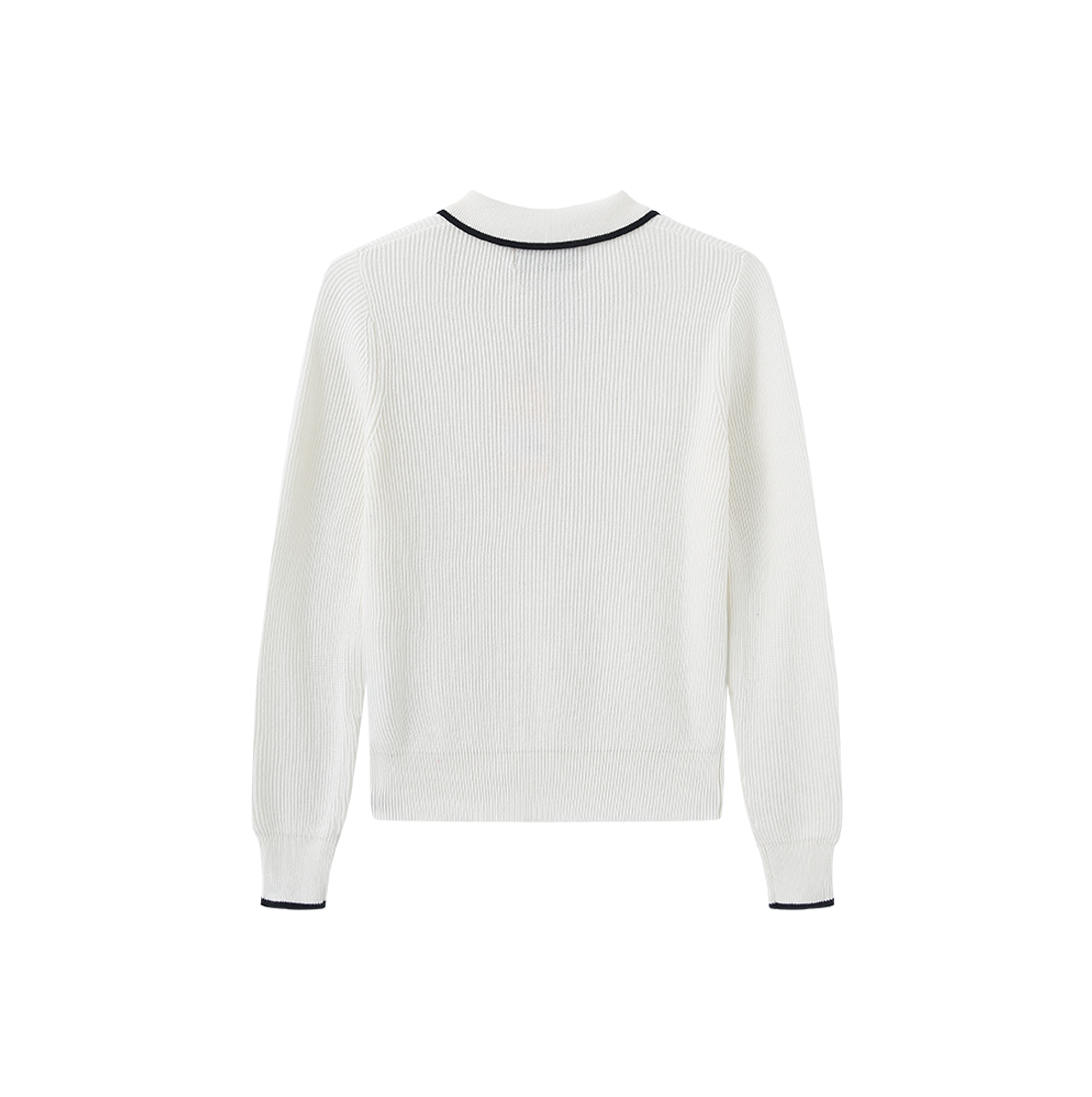 Piko Ribbed Knit Trim Sweater