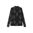 Painted Floral Mesh Mock Neck