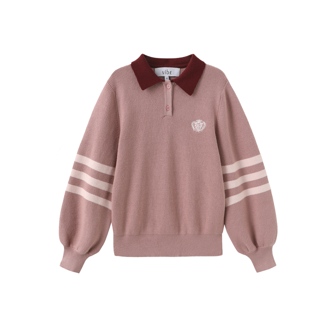 Striped Sleeve Knit Sweater