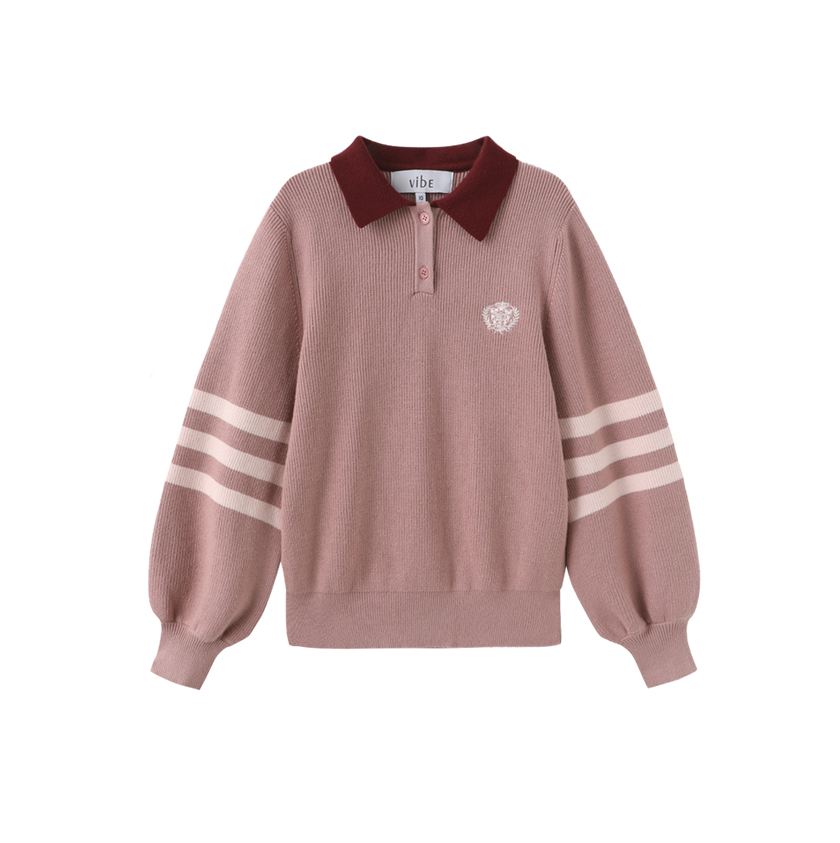 Striped Sleeve Knit Sweater