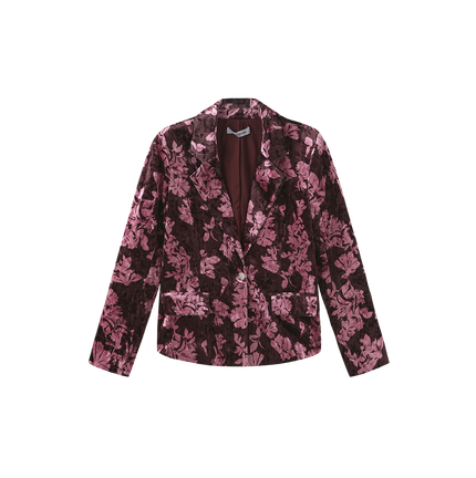 Lena Velvet Single Button Blazer