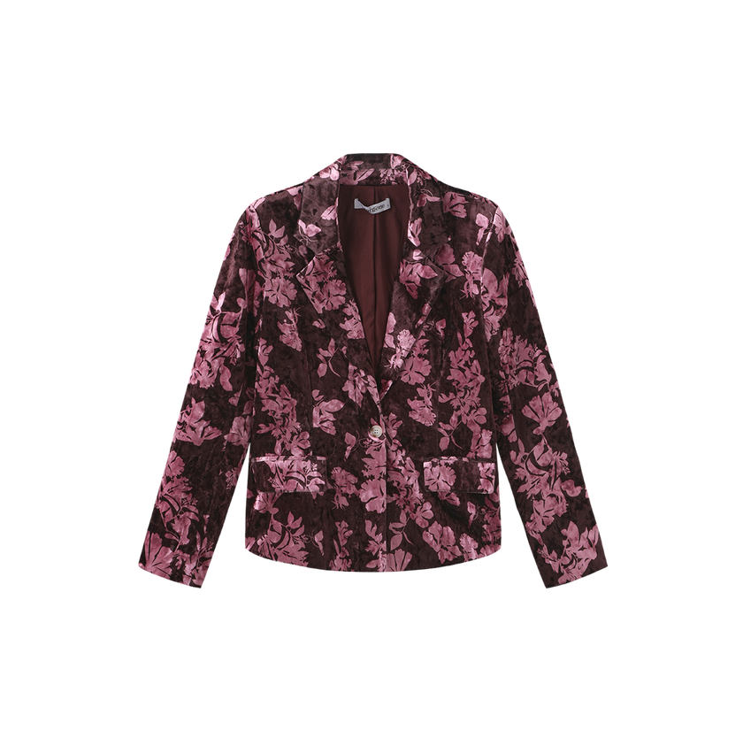 Lena Velvet Single Button Blazer