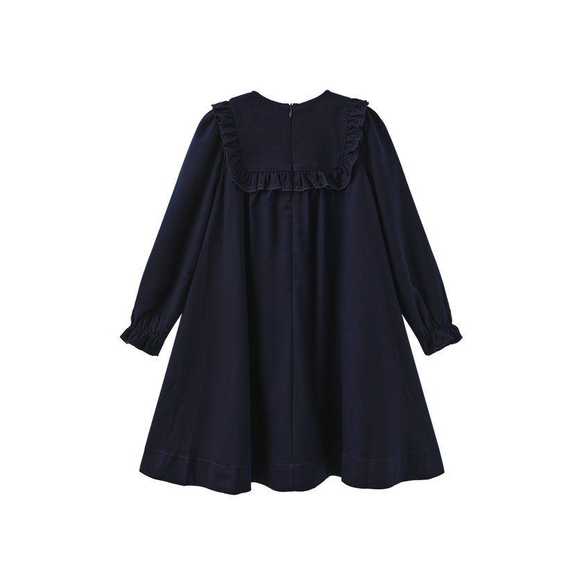 Pilro Wool Embroidered Bib Dress