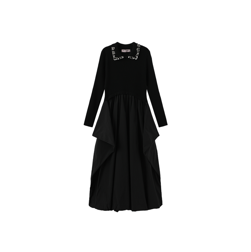 Knit Collared Bubble Dress
