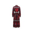 Lace Trimmed Printed Pleated Dress
