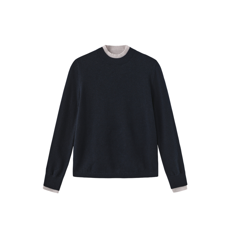 Layered Knit Crewneck