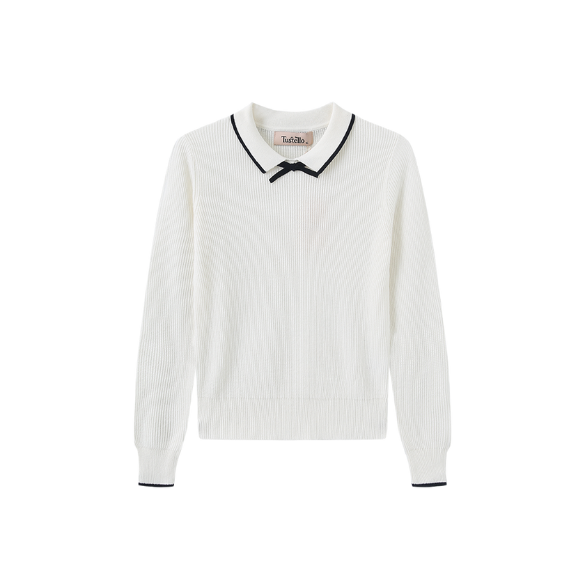 Piko Ribbed Knit Trim Sweater