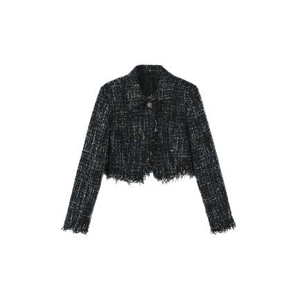 Tweed Single Button Blazer