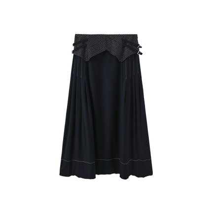 Top Stitch Woven Pleat Skirt