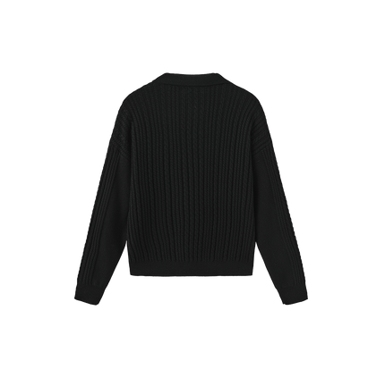 Cable Knit Flat Collar Sweater