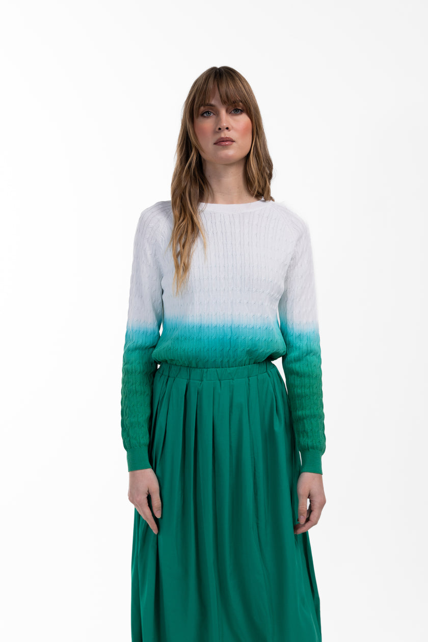 Pleated Elastic Waisted Skirt