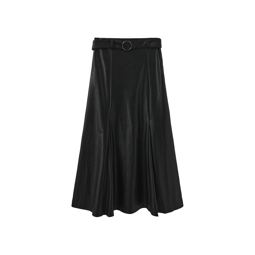Leather Belted Skirt