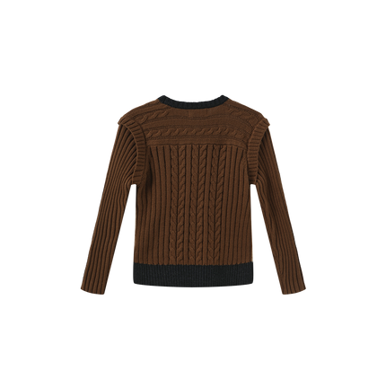 Poppy Cable Knit Trim Sweater