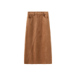 Suede Seam Midi Skirt