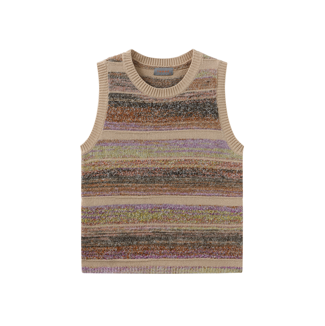 Stripe Mixed Knit Vest