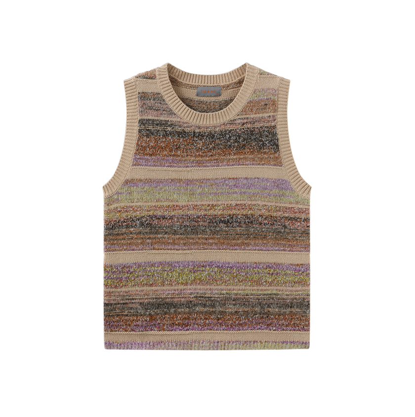Stripe Mixed Knit Vest