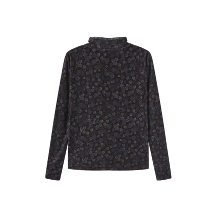 Elm Mesh Printed Turtleneck Top