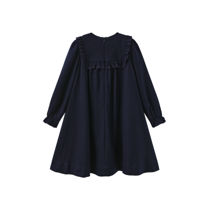 Pilro Wool Embroidered Bib Dress