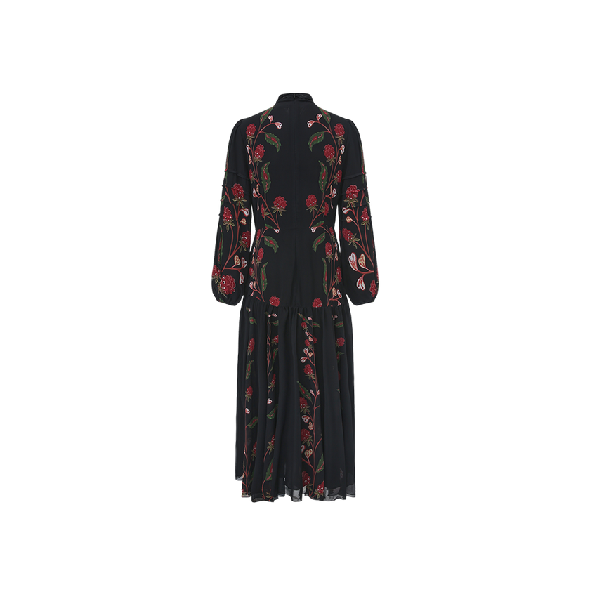 Berry Garden Black Dress