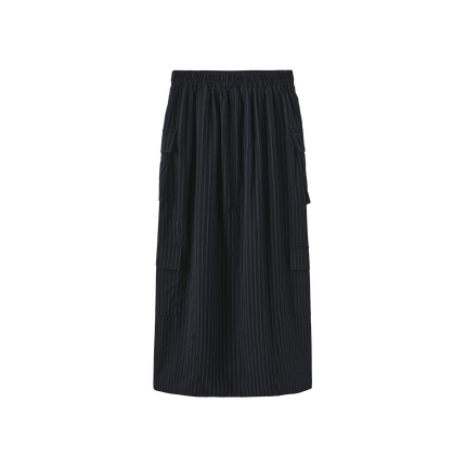 Miro Pinstripe Button Detail Aline Skirt