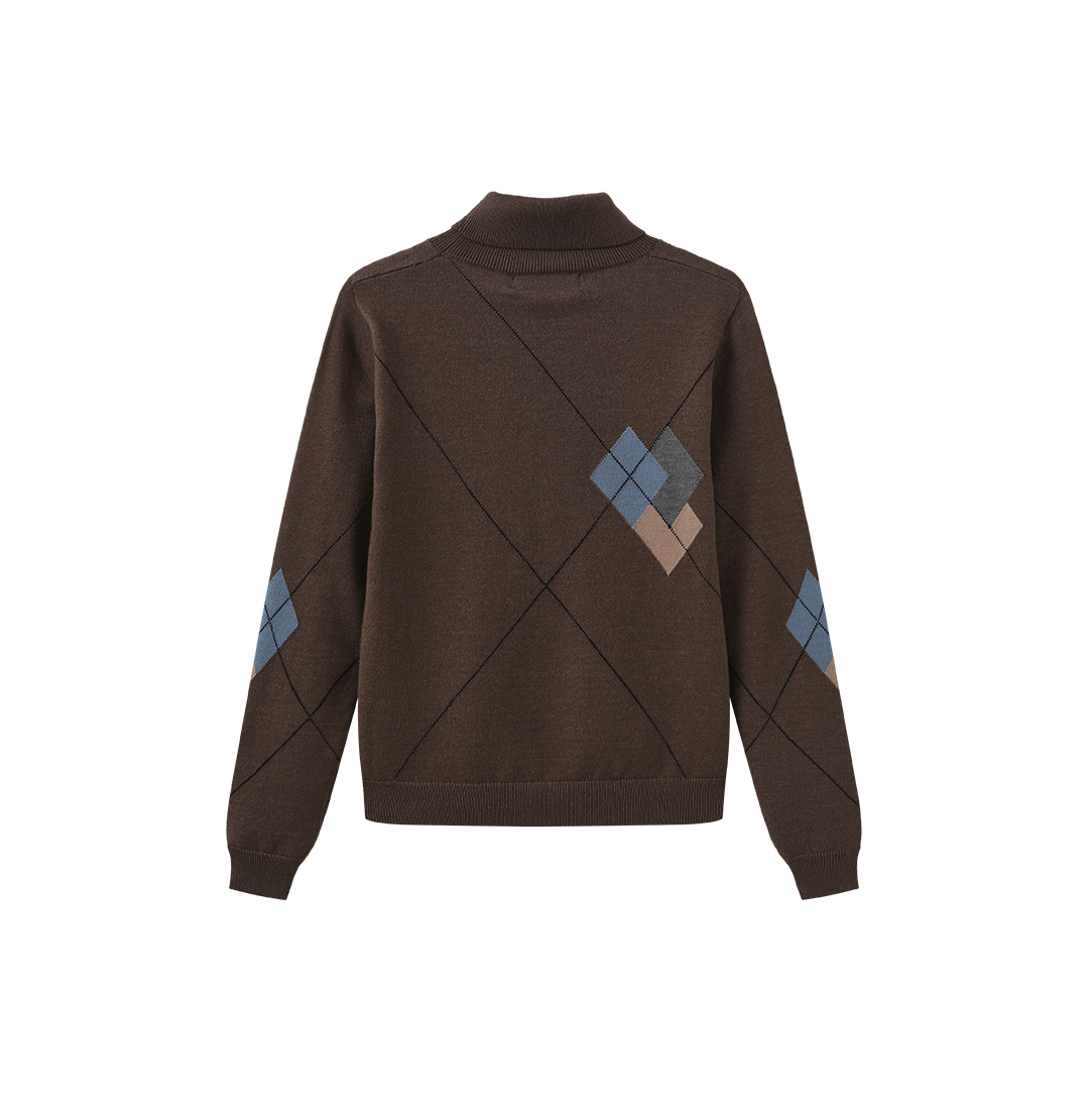 Argyle Knit Turtleneck