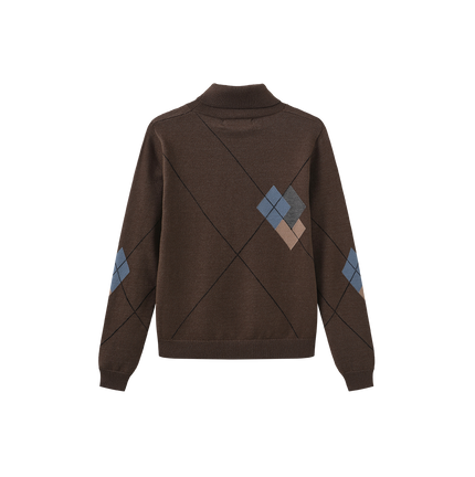 Argyle Knit Turtleneck