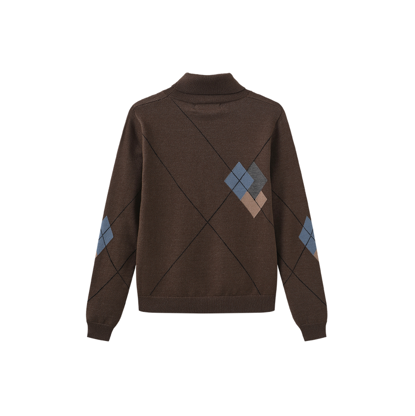 Argyle Knit Turtleneck