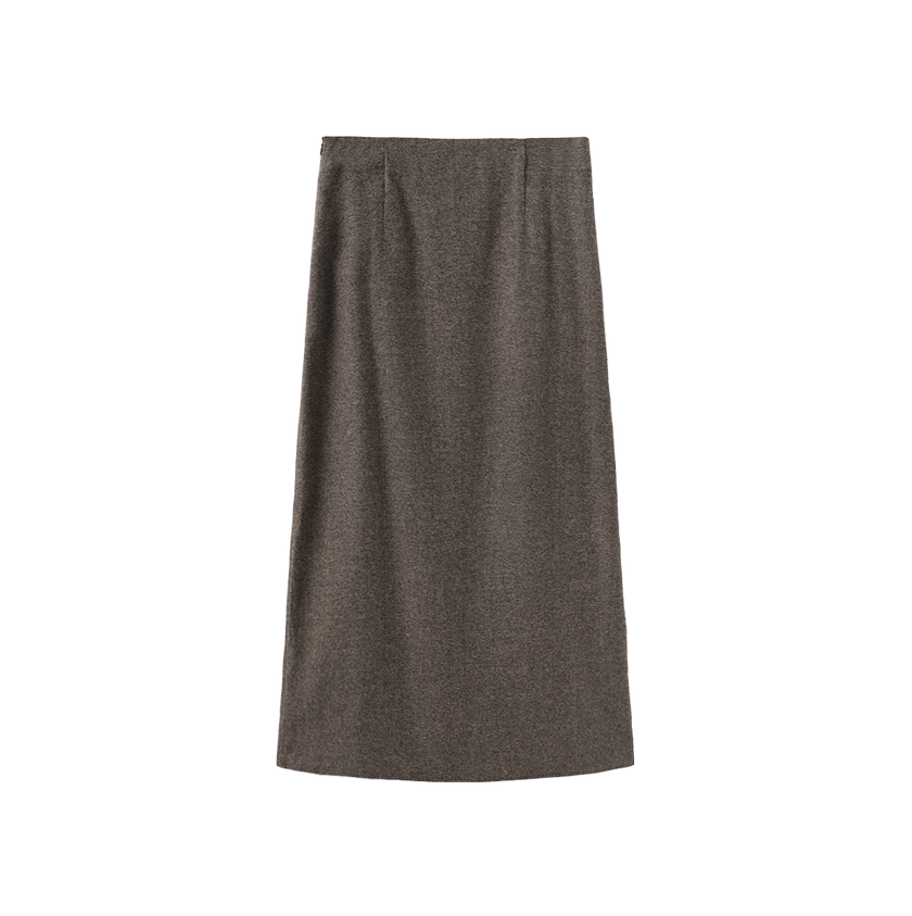 Marion Wool Herringbone Wrap Skirt