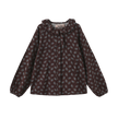 Leaf Printed Ruffle Blouse