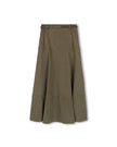 Drop Seam Paneled Denim Skirt