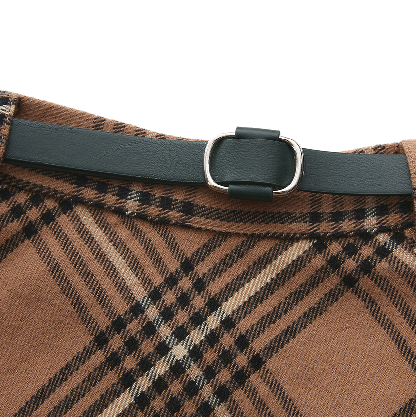 Plaid Belted Skirt