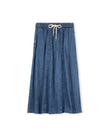 Rope Tie Waist Denim Maxi Skirt
