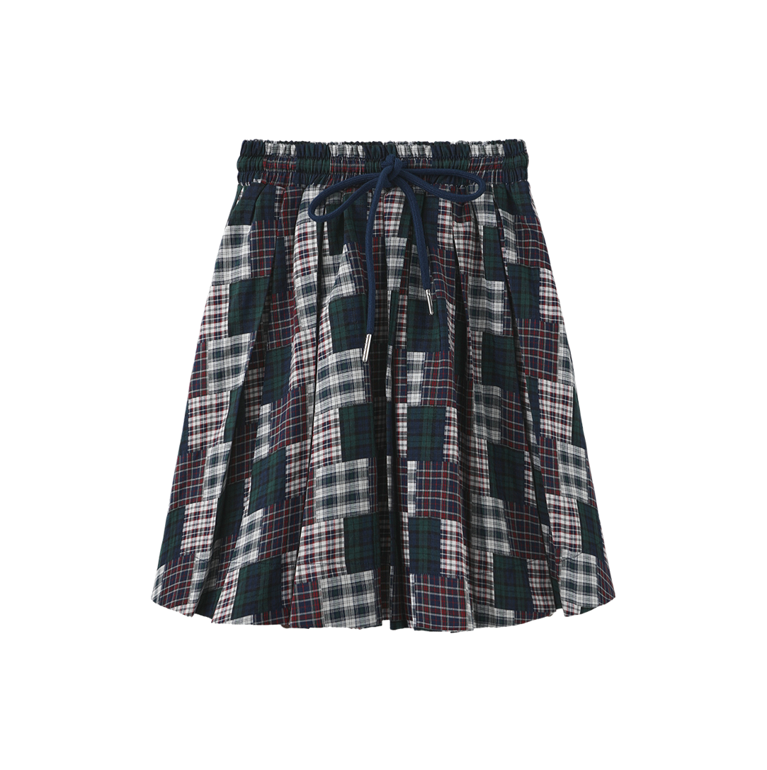 Frit Patchwork Pleated Skirt
