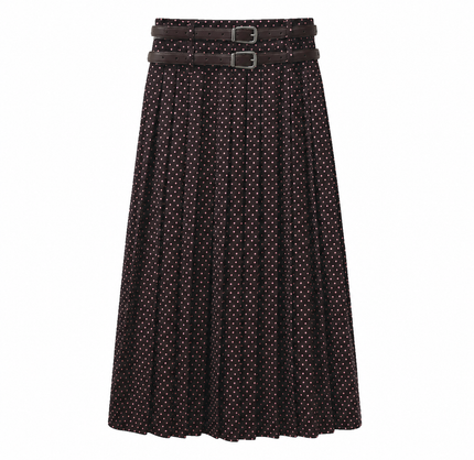 Harley Silk Print Pleat Skirt