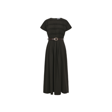 Belted Maxi Wool Dress
