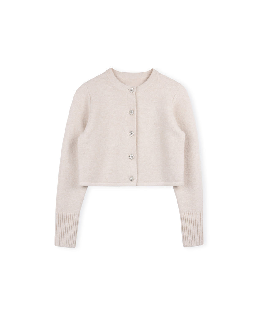 Mohair Flower Button Cardigan