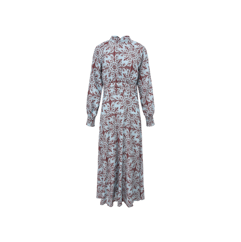 Printed Waist Detailing Dress