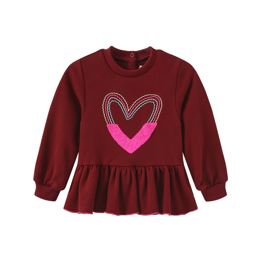 Half Stitched Heart Sweatshirt Set