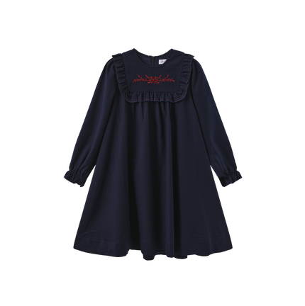 Pilro Wool Embroidered Bib Dress