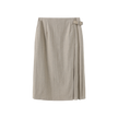 Side Pleat Wool Skirt