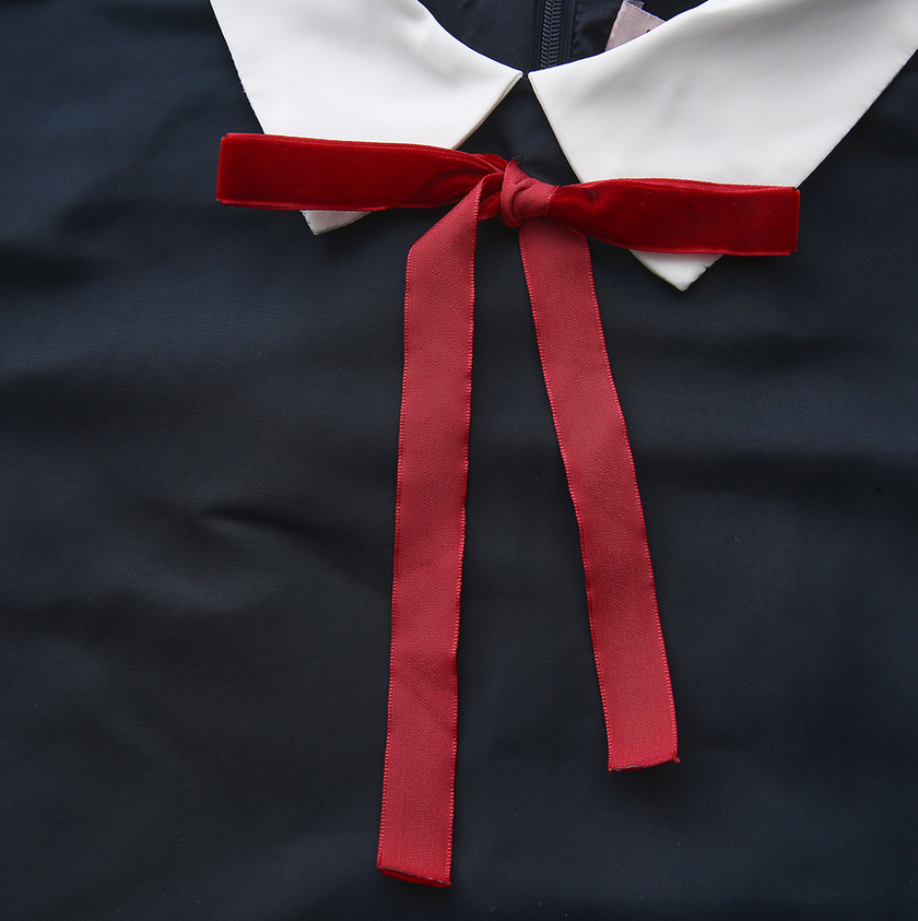Taffeta Collared Waisted Jumper