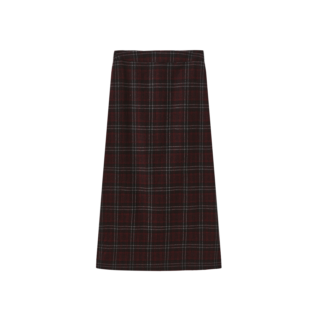 Kim Checkered Wool Skirt