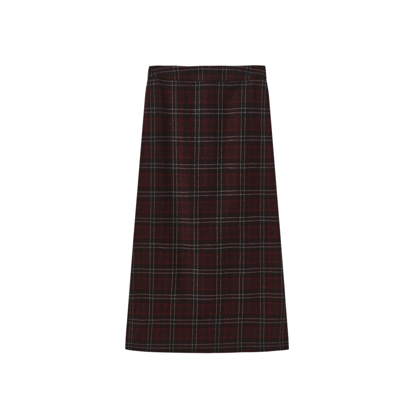 Kim Checkered Wool Skirt