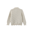 Marled Knit Scallop Trim Sweater