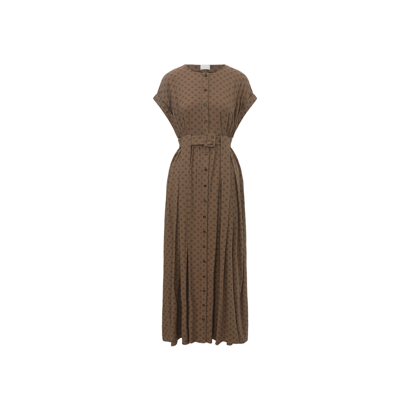 Clover Print Cap Sleeve Dress