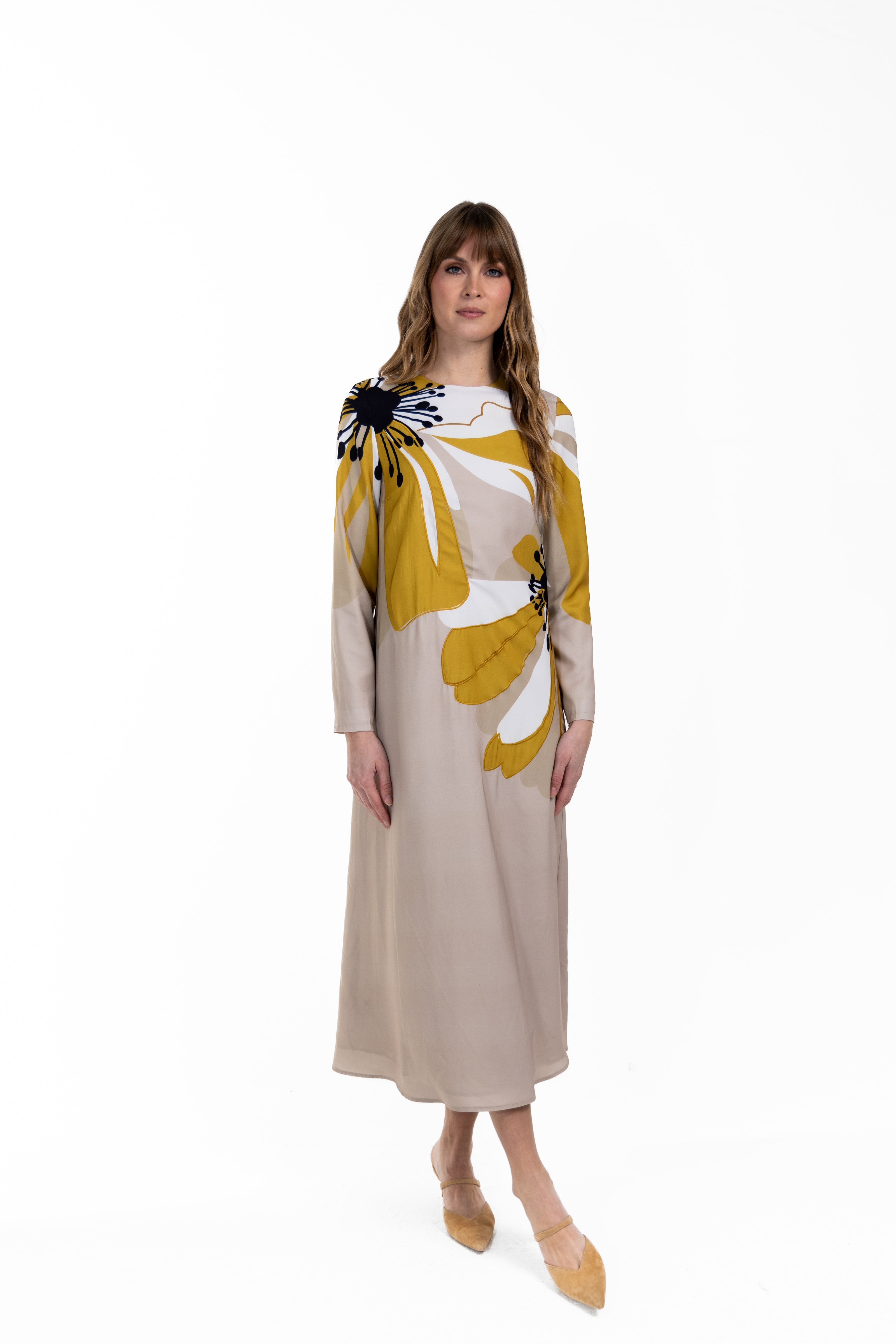 Large Flower Print Dress
