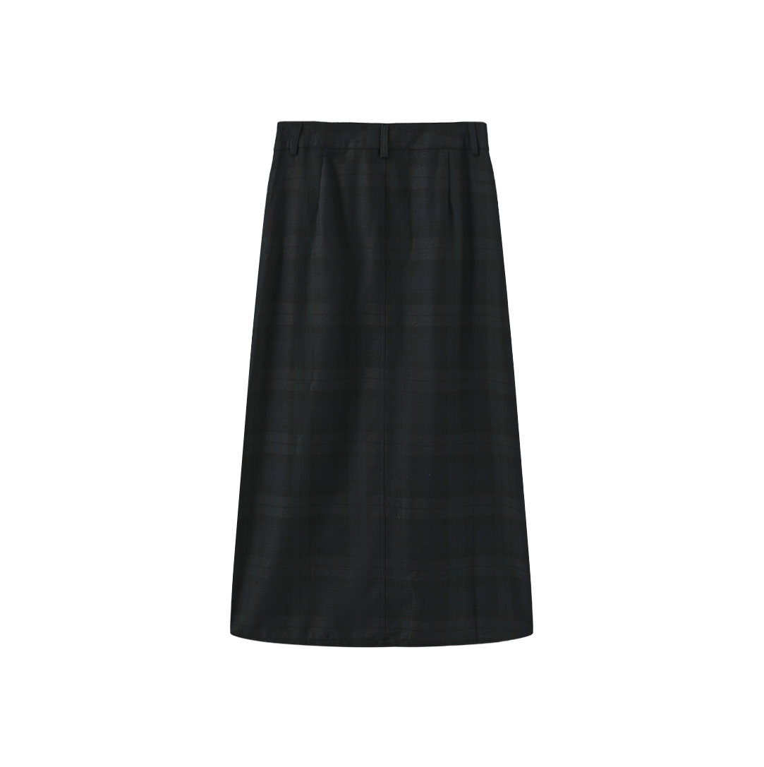 Plaid Front Fly Skirt