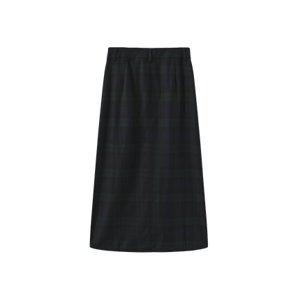 Plaid Front Fly Skirt